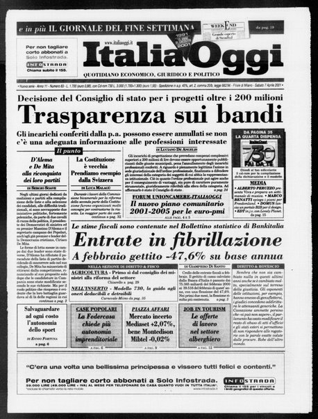 Italia oggi : quotidiano di economia finanza e politica